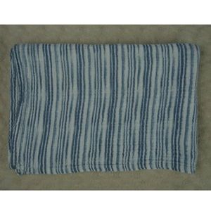 Modern Baby Blue White Stripes Baby Swaddle Blanket Muslin Cotton Lovey
